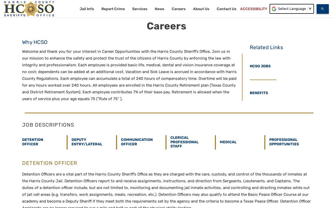 Harris County warrant records request options from the Sheriff's Office